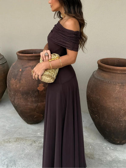 VESTIDO TOLEDO ESCOTE BARDOT EN GASA