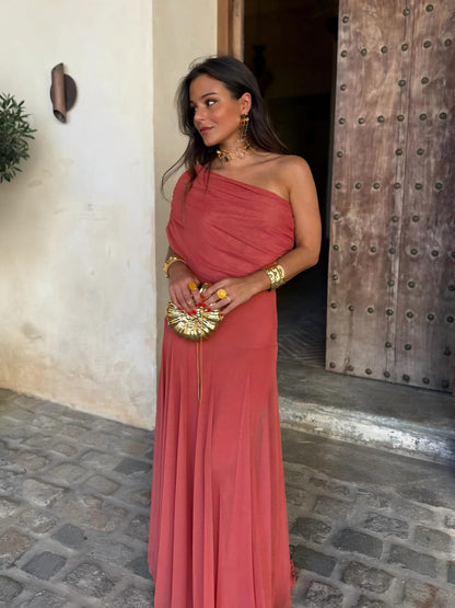 VESTIDO TOLEDO ESCOTE BARDOT EN GASA