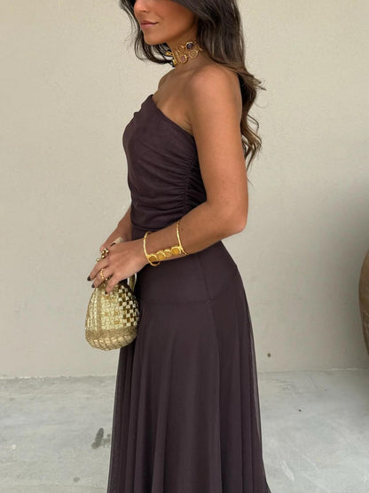VESTIDO TOLEDO ESCOTE BARDOT EN GASA