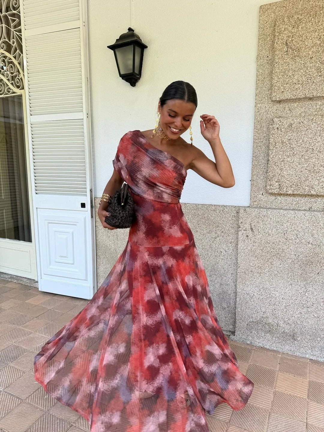VESTIDO TOLEDO ESCOTE BARDOT EN GASA